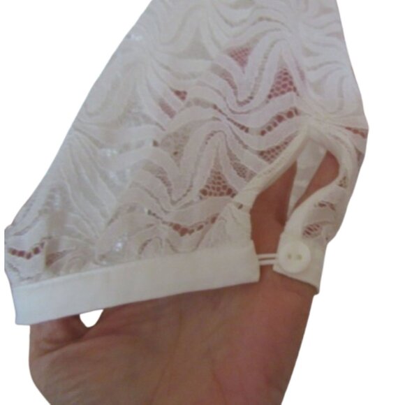 New, White Esqualo Lace Shirt Dress With 3/4 Sleeves & Collar Size 8 - Picture 8 of 10